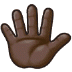 🖐🏿 hand with fingers splayed: dark skin tone display on Samsung